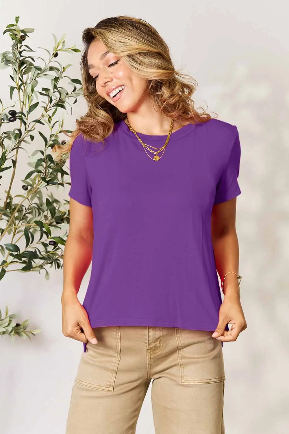Basic Bae Full Size Round Neck Short Sleeve T-Shirt-World Bazaar Life