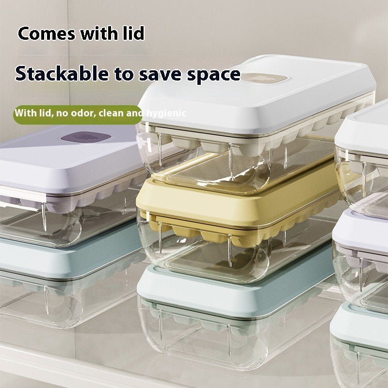 32-Grid Silicone Ice Cube Tray with Lid & Easy Release Ice Box