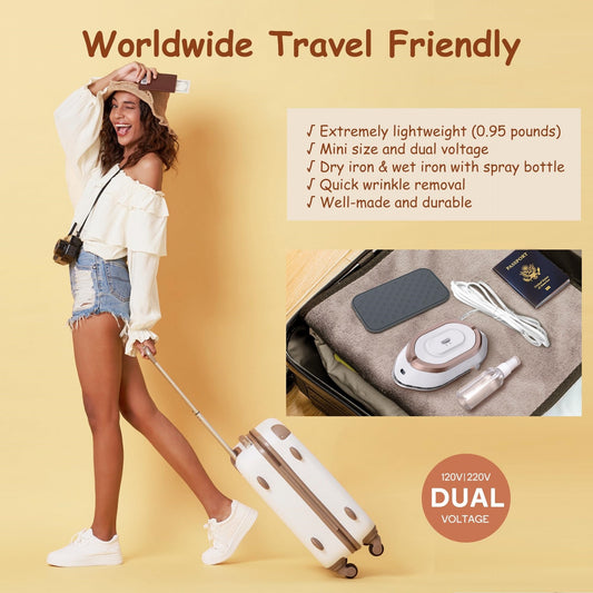 Newbealer Travel Iron With Dual Voltage 120V 220V Lightwei