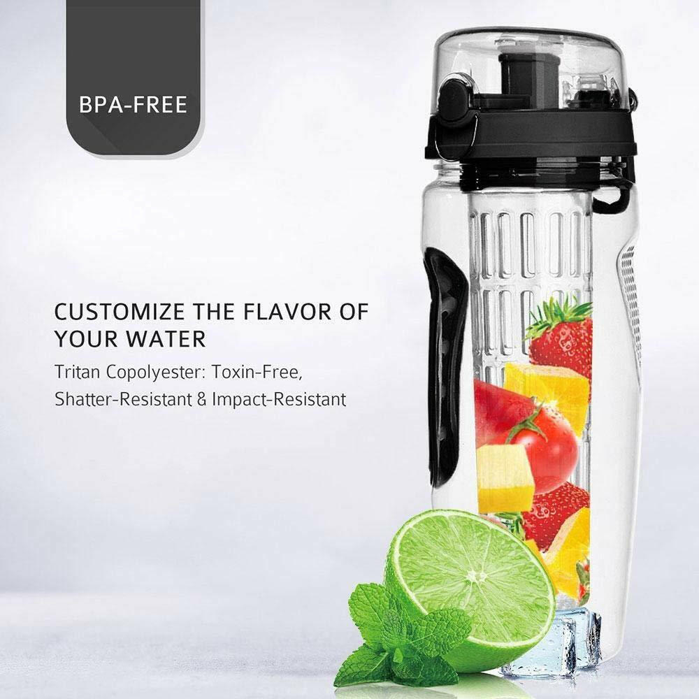 32oz Fruit Infuser Water Bottle BPA Free Plastic Sports Juice Shaker - World Bazaar Life