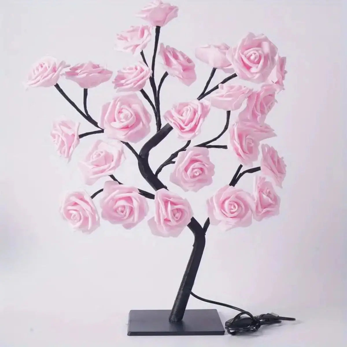 Rose Tree Lamp, Flower Lamp For Valentine's Day Wedding Decor, DIY Branches Night Lights Tree Fairy Lamp For Bedroom Home Decor