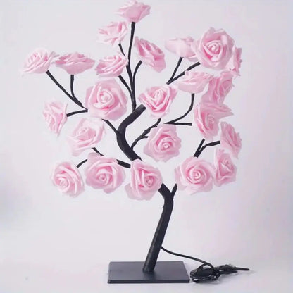 Rose Tree Lamp, Flower Lamp For Valentine's Day Wedding Decor, DIY Branches Night Lights Tree Fairy Lamp For Bedroom Home Decor