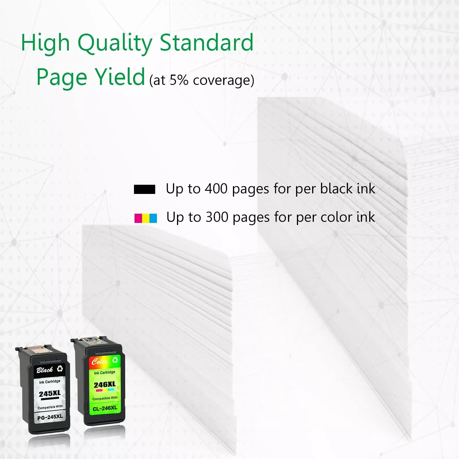 Greencycle PG-245XL CL-246XL Ink Cartridge For Canon PIXMA MG2920 MG2522 MG2550 MX492 MX490 MG2525 MG2420 MG2922 iP2820 MG3020 - World Bazaar Life