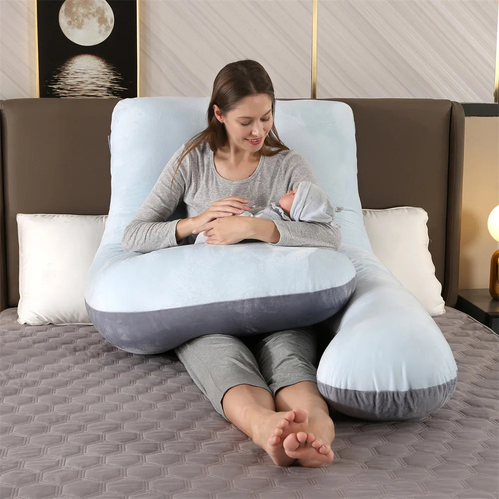 PANGDUBE Pregnancy Pillow 130*70cm Sleeping Waist Pillow for Pregnant Women Nursing Pillow Breastfeeding Cushion for Women-World Bazaar Life