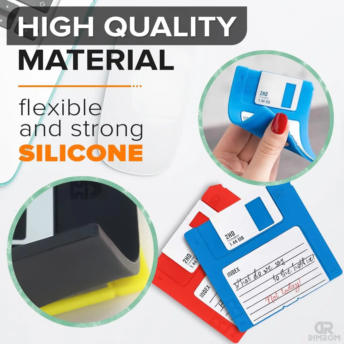 UD_6 PCS Silicone Floppy Disk Coaster For Tables, Drink Coasters for Tabletop Protection - Cheerful Funny Coasters Suitable