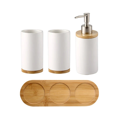 UNTIOR 3PCS Ceramic Bathroom Accessories Set Fashion Soap Dispenser Toothbrush Holder Tumbler Ceramic Household Bathroom Product-World Bazaar Life