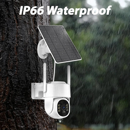 WESECUU WIFI 4MP Solar WIFI Rechargeable Battery PTZ CCTV Security 360 Degree Ip Camera Auto Motion Tracking Ip PTZ Camera-World Bazaar Life