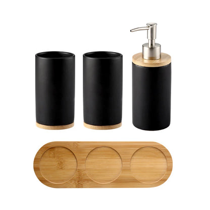UNTIOR 3PCS Ceramic Bathroom Accessories Set Fashion Soap Dispenser Toothbrush Holder Tumbler Ceramic Household Bathroom Product-World Bazaar Life