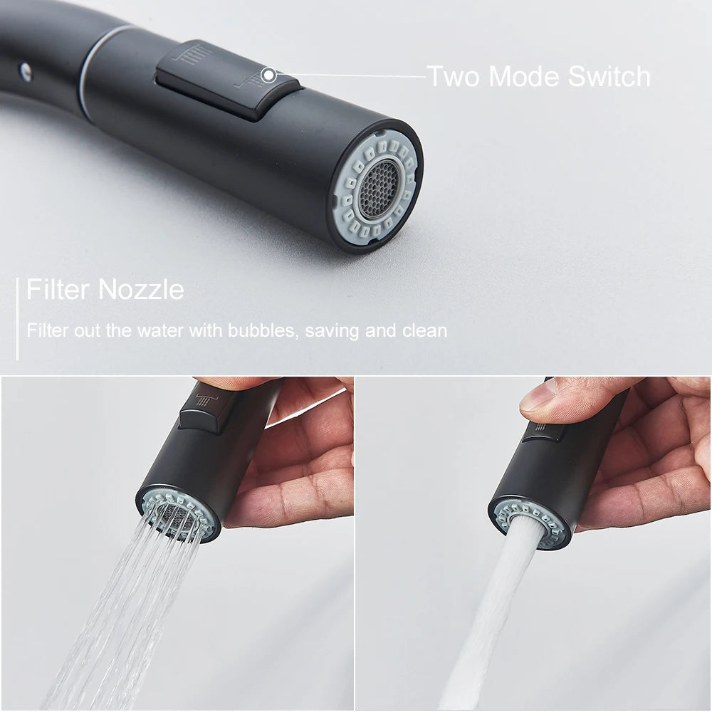 Pull-Out Sensor Black Kitchen Faucet Touch Control Mixer Tap - World Bazaar Life