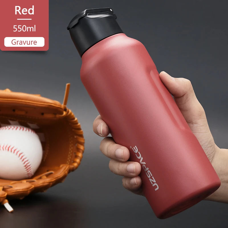 Stainless Steel Thermal Bottle - 2 Lids, Straw & Portable-World Bazaar Life