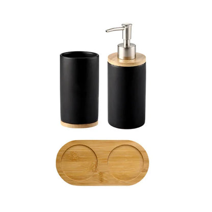 UNTIOR 3PCS Ceramic Bathroom Accessories Set Fashion Soap Dispenser Toothbrush Holder Tumbler Ceramic Household Bathroom Product-World Bazaar Life