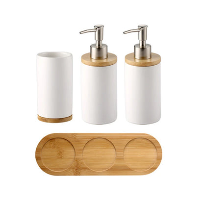 UNTIOR 3PCS Ceramic Bathroom Accessories Set Fashion Soap Dispenser Toothbrush Holder Tumbler Ceramic Household Bathroom Product-World Bazaar Life