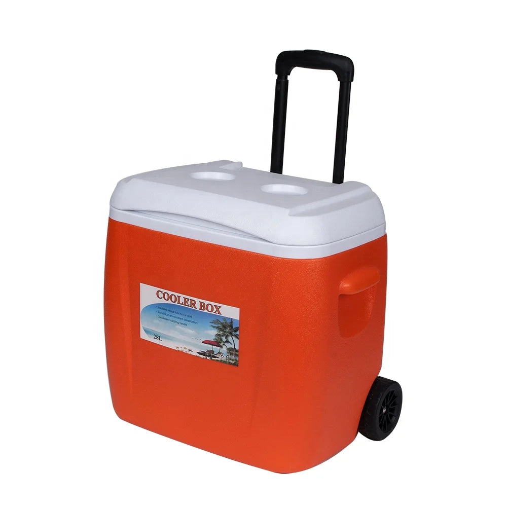 Factory Directly Provide Large Capacity Camping Plastic Have Stock 28AL OEM Ice Chest Plastic Cooler Box with Table