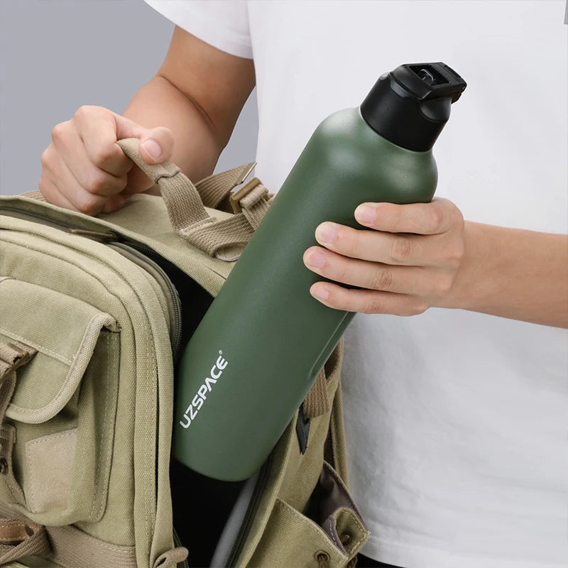 Stainless Steel Thermal Bottle - 2 Lids, Straw & Portable-World Bazaar Life