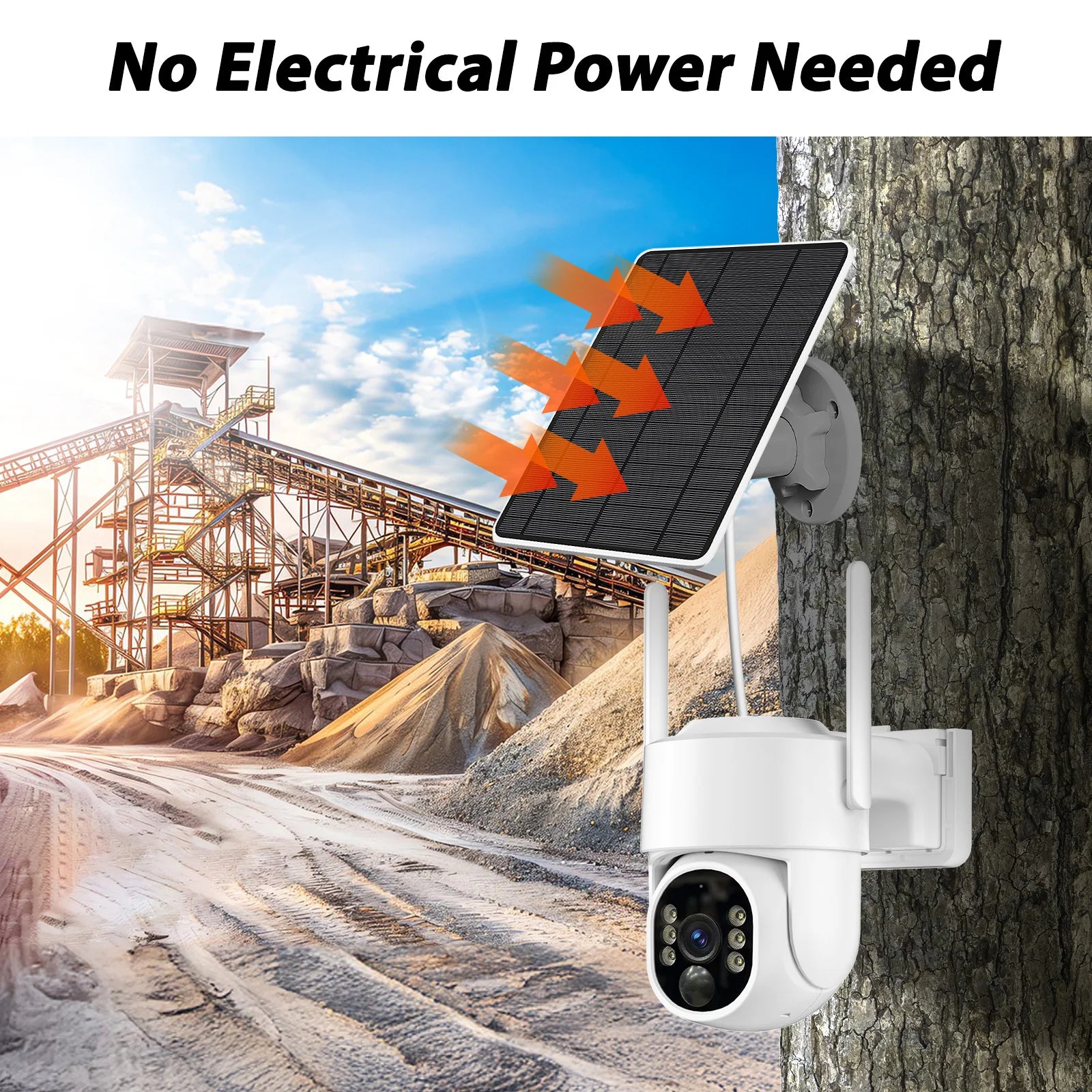 WESECUU WIFI 4MP Solar WIFI Rechargeable Battery PTZ CCTV Security 360 Degree Ip Camera Auto Motion Tracking Ip PTZ Camera-World Bazaar Life