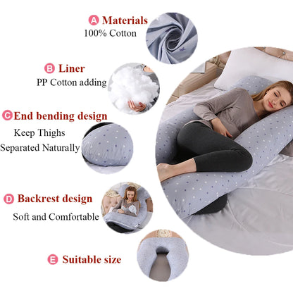 PANGDUBE Pregnancy Pillow 130*70cm Sleeping Waist Pillow for Pregnant Women Nursing Pillow Breastfeeding Cushion for Women-World Bazaar Life