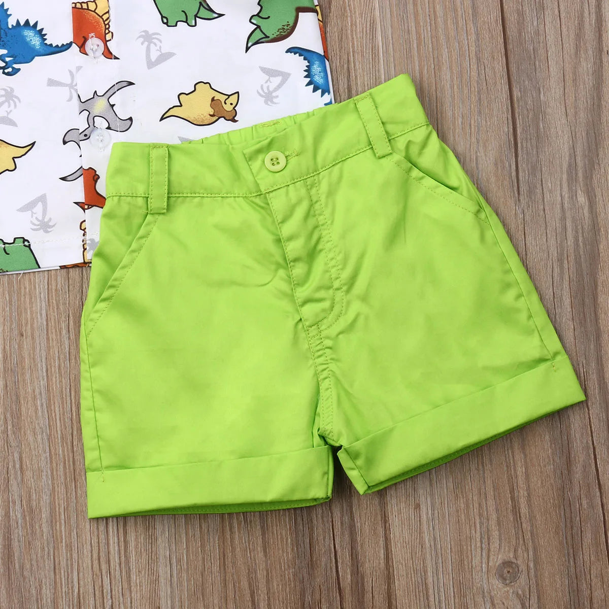 Toddler Baby Boy Clothes Summer Set Multi Dinosaur Print Shirt Tops Short Pants Casual Clothes 2Pcs Outfits-World Bazaar Life