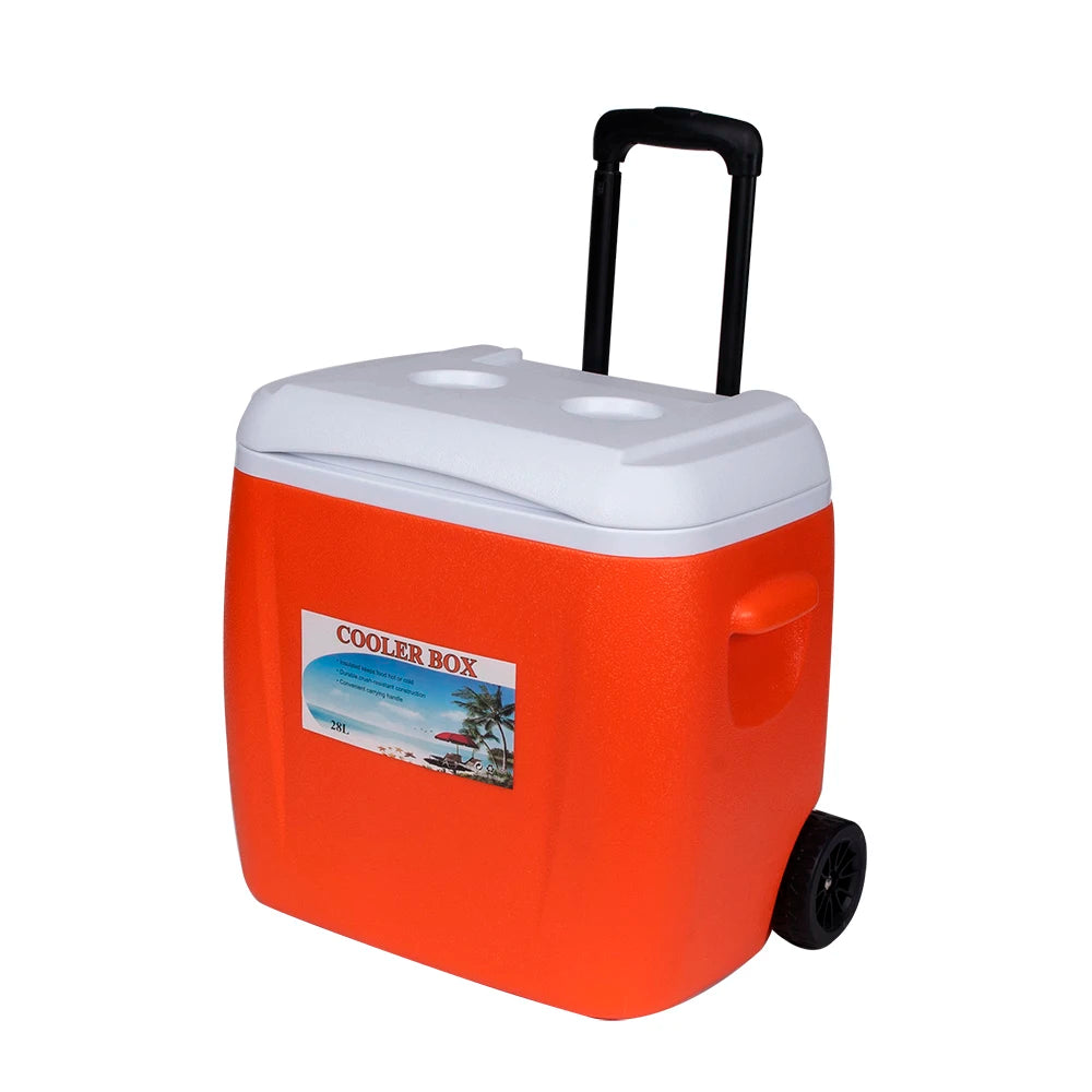 Factory Directly Provide Large Capacity Camping Plastic Have Stock 28AL OEM Ice Chest Plastic Cooler Box with Table