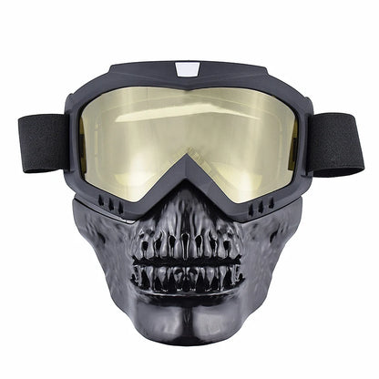Motorcycle Face Mask Skull Open Face Helmet Mask Anti-UV Dust Helmets Goggles Vintage Mask Men Balaclava Winter Ski Face Shield