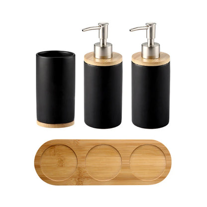 UNTIOR 3PCS Ceramic Bathroom Accessories Set Fashion Soap Dispenser Toothbrush Holder Tumbler Ceramic Household Bathroom Product-World Bazaar Life