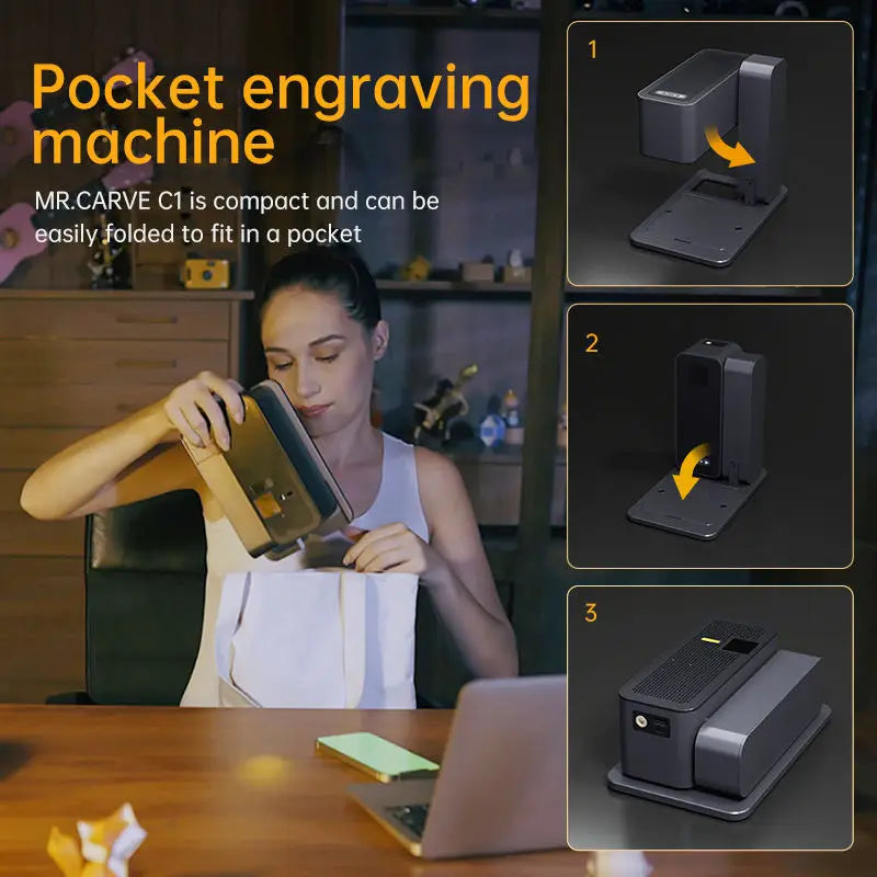 Hot Selling Mr Carve C1 5w Portable 80*80mm CNC Laser Engraving Machine Wood Plastic Bamboo Leather Laser Mini Marking Machines