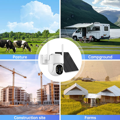 WESECUU WIFI 4MP Solar WIFI Rechargeable Battery PTZ CCTV Security 360 Degree Ip Camera Auto Motion Tracking Ip PTZ Camera-World Bazaar Life