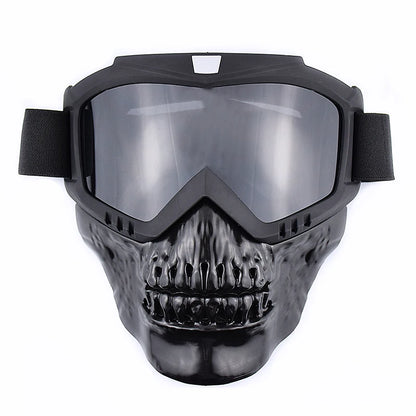 Motorcycle Face Mask Skull Open Face Helmet Mask Anti-UV Dust Helmets Goggles Vintage Mask Men Balaclava Winter Ski Face Shield