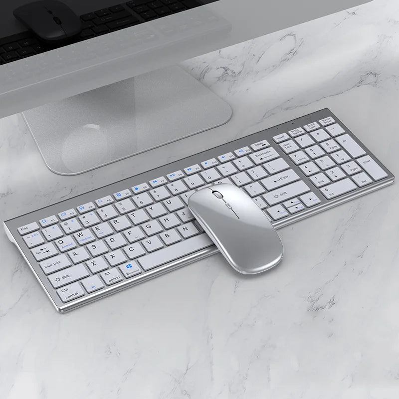 Multi-Device Wireless Keyboard and Mouse Set  Wireless Daul Model Keyboard Mouse Comb for Laptop PC Pad