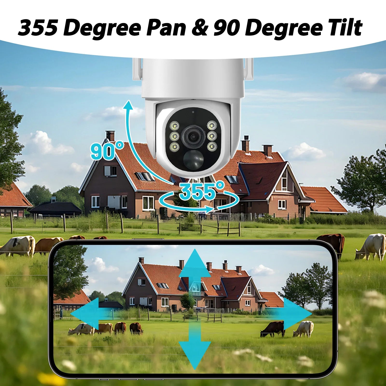WESECUU WIFI 4MP Solar WIFI Rechargeable Battery PTZ CCTV Security 360 Degree Ip Camera Auto Motion Tracking Ip PTZ Camera-World Bazaar Life