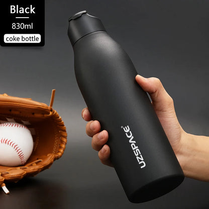 Stainless Steel Thermal Bottle - 2 Lids, Straw & Portable-World Bazaar Life