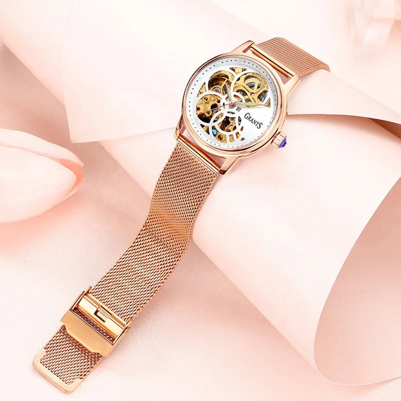 ENLOONG Grants Series Skeleton Watches Women Wrist Luxury Watch Fancy Custom logo Women Ladies Watches Brands Luxury 2019