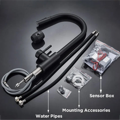 Pull-Out Sensor Black Kitchen Faucet Touch Control Mixer Tap - World Bazaar Life