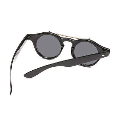 Psacss Round Steampunk Sunglasses Women Men Flip Lens Vintage Brand Designer Women's Retro Sun Glasses UV400 gafas de sol mujer