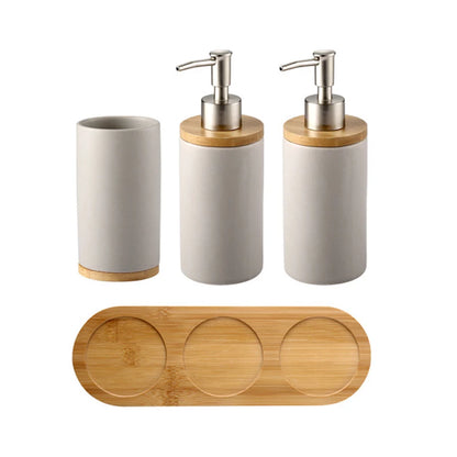 UNTIOR 3PCS Ceramic Bathroom Accessories Set Fashion Soap Dispenser Toothbrush Holder Tumbler Ceramic Household Bathroom Product-World Bazaar Life