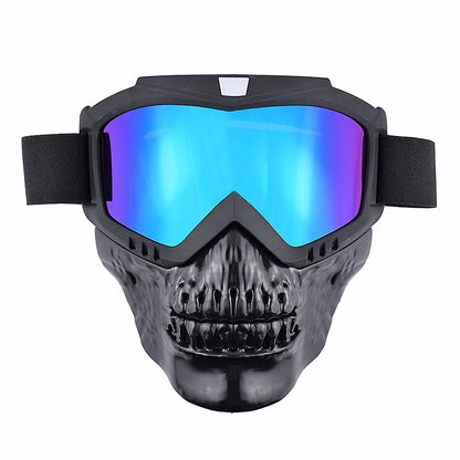Motorcycle Face Mask Skull Open Face Helmet Mask Anti-UV Dust Helmets Goggles Vintage Mask Men Balaclava Winter Ski Face Shield