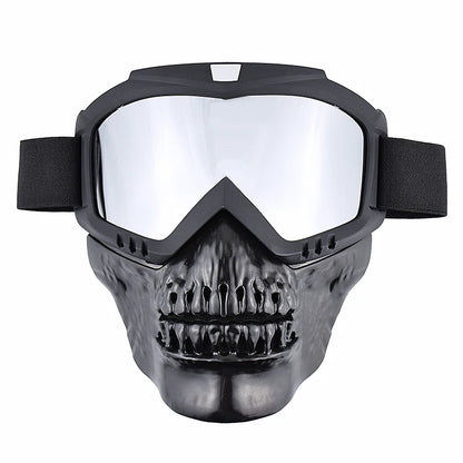 Motorcycle Face Mask Skull Open Face Helmet Mask Anti-UV Dust Helmets Goggles Vintage Mask Men Balaclava Winter Ski Face Shield