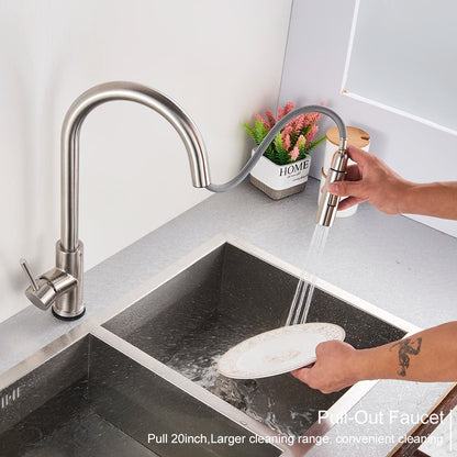 Pull-Out Sensor Black Kitchen Faucet Touch Control Mixer Tap - World Bazaar Life