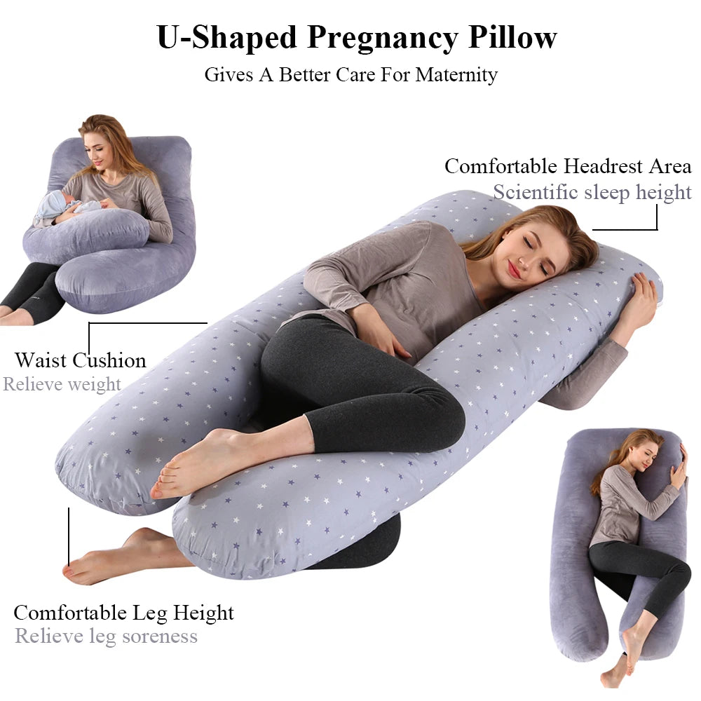 PANGDUBE Pregnancy Pillow 130*70cm Sleeping Waist Pillow for Pregnant Women Nursing Pillow Breastfeeding Cushion for Women-World Bazaar Life