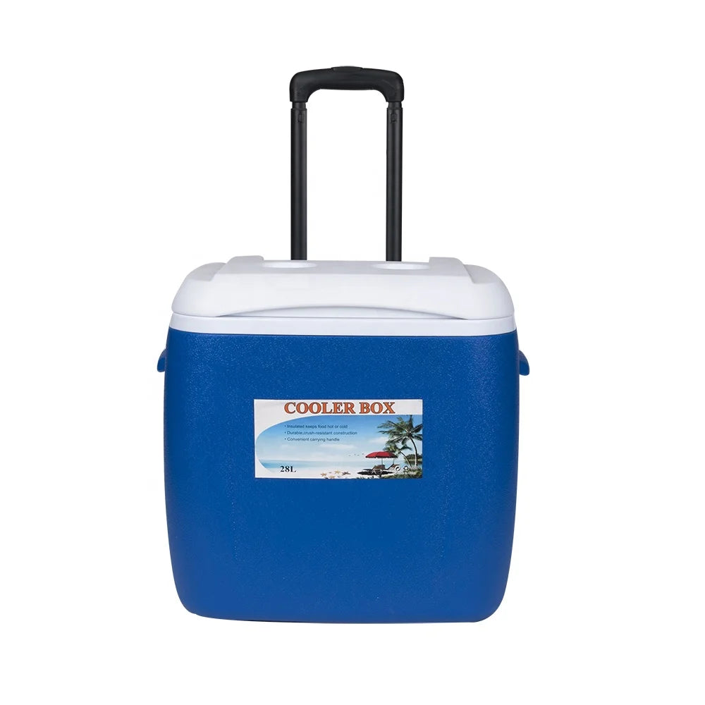 Factory Directly Provide Large Capacity Camping Plastic Have Stock 28AL OEM Ice Chest Plastic Cooler Box with Table