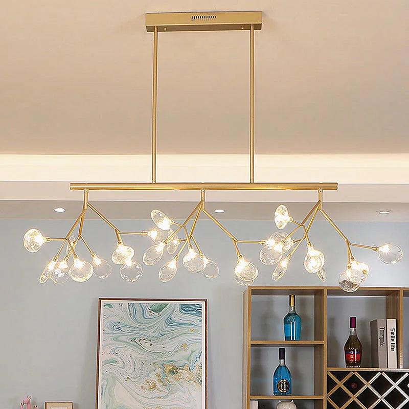 Modern 47.24" Long Branch Pendant Lighting Sputnik Firefly Chandelier Led Island Hanging Lamps