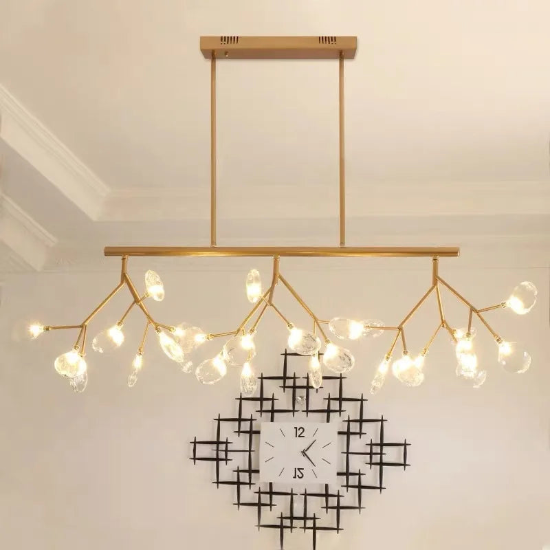 Modern 47.24" Long Branch Pendant Lighting Sputnik Firefly Chandelier Led Island Hanging Lamps