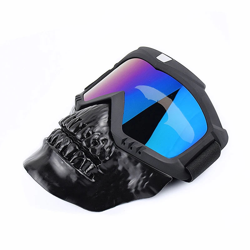 Motorcycle Face Mask Skull Open Face Helmet Mask Anti-UV Dust Helmets Goggles Vintage Mask Men Balaclava Winter Ski Face Shield