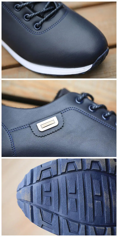 Men's PU Leather Business Casual Shoes Men's Outdoor Breathable Sports Shoes Men's Fashion Loafers Walking Shoes - World Bazaar Life