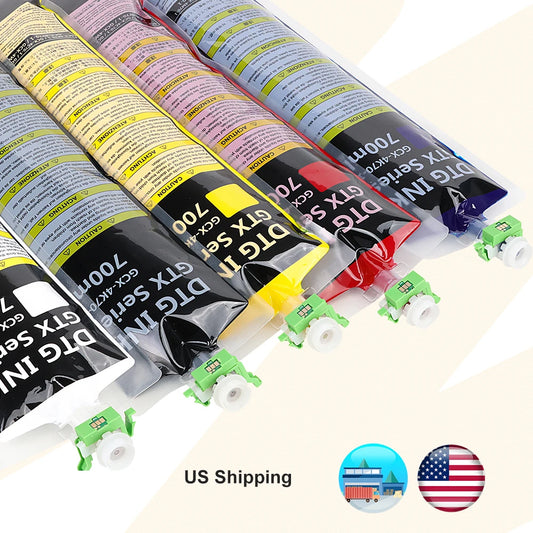 Eco Friendly GTX Ink Bags with Chip 700ml Ultra White Coverage Skin Safe for Brother GTX Printer 600 400 422 423 424 425 600