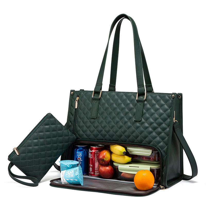 Fashionable Thermal Lunch Tote Bag for Women with Purse - World Bazaar Life