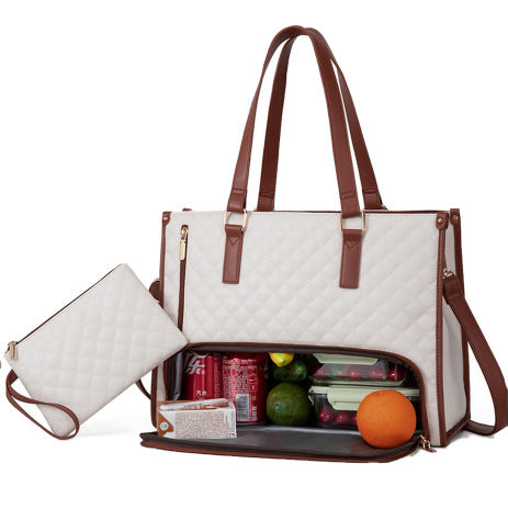 Fashionable Thermal Lunch Tote Bag for Women with Purse - World Bazaar Life