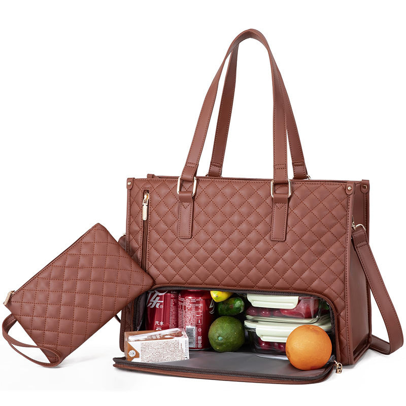 Fashionable Thermal Lunch Tote Bag for Women with Purse - World Bazaar Life