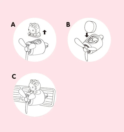 Sanrio Accesiories Hello Kitty Car Small Plane Fragrance Car Decoration Accessories Kawaii Outlet Air Freshener New Hot Sale-World Bazaar Life