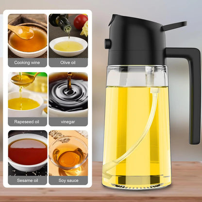 2in1 Olivenölspender &amp; Sprühflasche 500ml zum Kochen &amp; Grillen