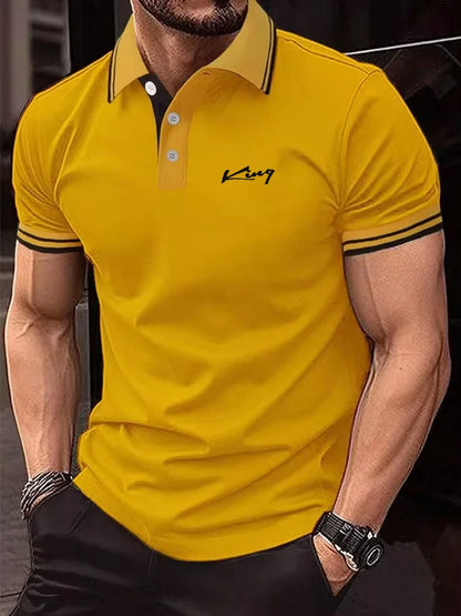 New Polyester Men's Polos Solid Color Classic Polo Shirt Men Short Sleeve Top Quality Casual Business Social Polo Shirt Men